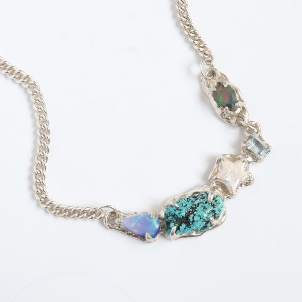 Cluster necklace (turquoise)