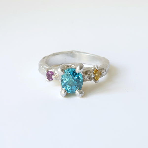 Blue Zircon ring