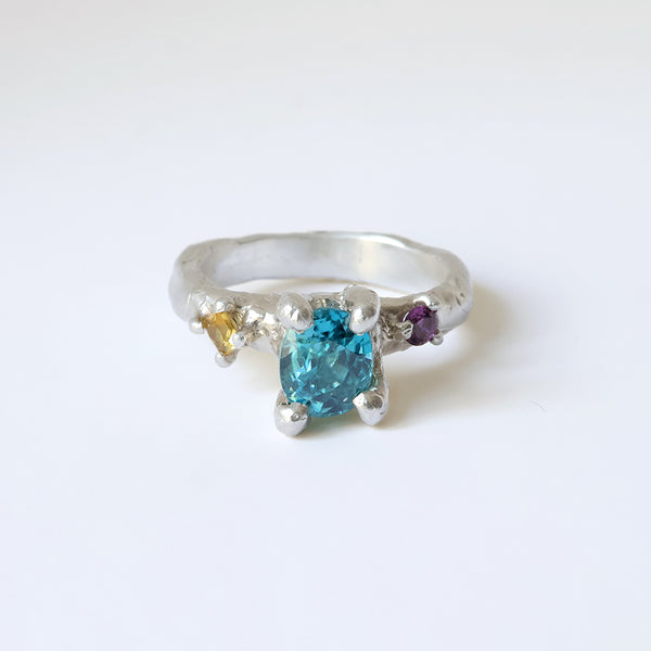 Blue Zircon ring