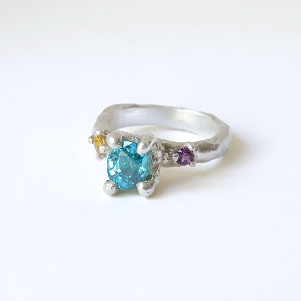 Blue Zircon ring