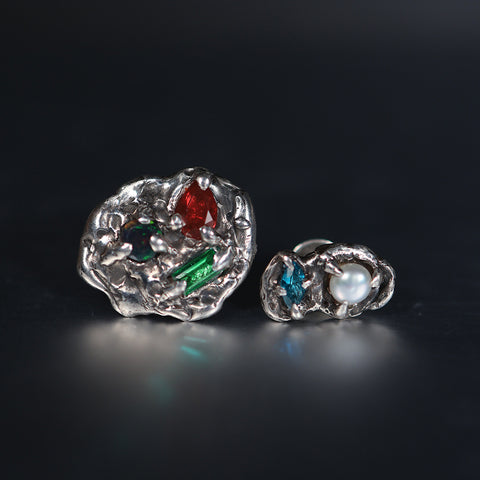 Cluster ear studs (mismatched)